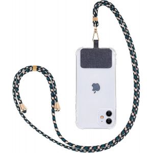 Kalanka-Compatible Avec Cordon Telephone Portable La Lanière De Téléphone Lanière Universelle Portable Bandoulière Réglable Cordon Tour De Cou Compatible Avec Tous Les Smartphones - Vert Foncé - Neuf