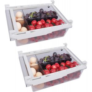 Rngement Frigo,Boite Rangement Frigo,Bacs De Rangement Convient Pour Le Congélateur,Réfrigérateur Rangement Et Finition Des Légumes,Fruits Et ?ufs- Sans Bpa (2 Tiroirs,Grands) - Neuf