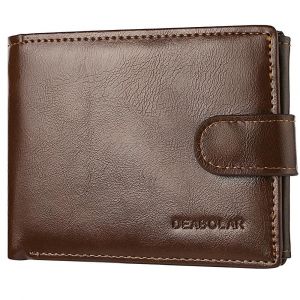 HUED-Portefeuille court multifonction de grande capacit&eacute; pour homme, fermeture &eacute;clair &agrave; fentes multiples, pi&egrave;ce d'identit&eacute;, porte-carte de cr&eacute;dit-k3255 Dark brown - Neuf