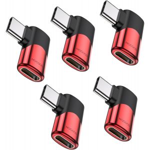 TRAHOO-Adaptateur USB C 90 degr&eacute;s, Prolongateur USB C M&acirc;le vers Femelle &agrave; Angle Droit 100W, Connecteur USB4 Type C 40Gbps, 8K@60Hz pour Steam Deck, Switch, MacBook Air, Tablet and More Type C Devices - Neuf