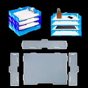 Moulle Silicone Resine Epoxy Moule De Plateau Letter Tray Resin Mold Epoxi Moulle Corbeilles &Agrave; Courrier Decoratif Pour Bureau Organisateur (Letter Tray) - Neuf