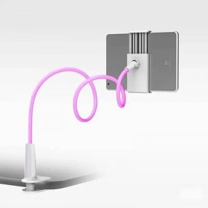 Clip De Support De T&eacute;l&eacute;phone &Agrave; 360 Degr&eacute;s,Avec Poign&eacute;e,Bras Long Flexible,Col De Cygne,Tablette,Pince De Montage Pour Lit Paresseux,Accessoires Pour Ipad Iphone.Pink. - Neuf