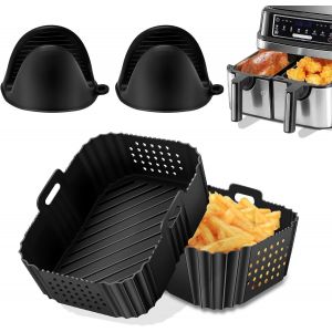 2 Accessoires Air Fryer Pour Ninja Dual 9,5L, Moule Silicone Air Fryer Pour Ninja Double Stack Xl 9.5L Sl400Eu, Plat Silicone Airfryer Pour Foodi Max 9.5L Af400Eu/ 7.6L Af300Eu[KIT6502668] - Neuf