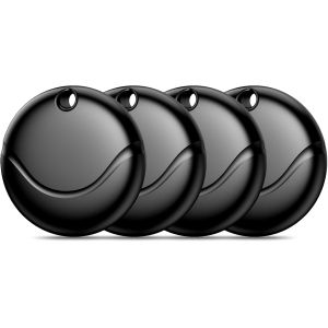 NouvelHorizonstore-Smart Air Tags Traceur Lot de 4 Noir, Bluetooth Tracker Fonctionne avec Apple Localiser (iOS Uniquement), Localisateurs D&iexcl;&macr;Objets Bluetooth pour Valises/Portefeuilles/Cl&iquest;&iquest;s/Sacs, Bat - Neuf