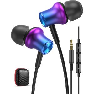 KALANKA-Ecouteurs Filaire pour Xiaomi Redmi 14C 13C Note 11 11s Note 13 Pro Redmi 12,&Eacute;couteurs Intra-Auriculaires Oreillettes Filaires avec Micro Anti-Bruit Casque pour Samsung A15 A14 A06 A25 A05s A - Neuf
