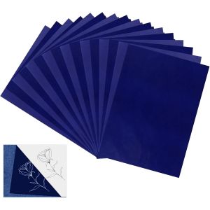 MEVRONISSHOP-100 Feuilles Papier Carbone Calque Graphite A4 Graphite Carbone Pour Calque Pour Papier Bois Toile C&eacute;ramique 21 X 29,7 Cm (Bleu) - Neuf