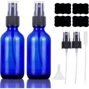KALANKA-Flacon Vaporisateur Spray Vide Verre Bleu 60ml,Petit Bouteille Spray Vide Vaporisateur Parfum Rechargeable pour Cosmétiques et Huiles Essentielles avec Pulvérisateur de Brume Supplémentaire(2 - Neuf
