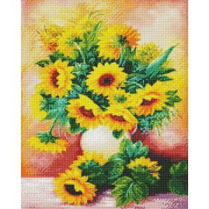 La peinture murale décorative motif de tournesol faits à la main avec des diamants - Neuf