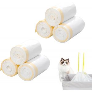 Shiliu-Sac Litiere Chat 58x35 Cm, 120 Pièces Sac A Litiere Pour Chat, Sac Poubelle Litiere Chat, Sacs À Litière Pour Chats Avec Poi[ - Neuf