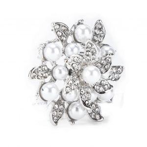 Diamant Fleur Perle Broche Alliage De Mode Pour Des D&eacute;corations En Tissu Exquises - Neuf