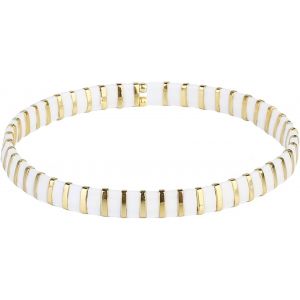 Kalanka-Bracelet Plat String Tila Perles &Eacute;lastiques Motif Multi Couleur Ootd Pour Les Femmes - Neuf