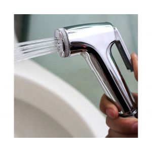Ensemble de douchette WC bidet portable avec tuyau et base - Argent - Neuf