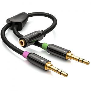 VornixorSarlshop-Adaptateur Casque PC - C&acirc;ble Audio St&eacute;r&eacute;o en Y - Jack 3,5mm 1 Prise vers 2 Fiches - pour Casque Gaming avec Micro sur PC ou Ordinateur Portable - Neuf