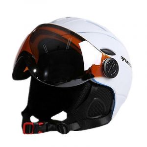 Hommes Femmes Casque De Ski In-Mold Sports D'hiver Casques De Ski Ski Snowboard Avec Masque De Lunettes-Blanc - Mousse Noire-Xl61-64cm - Neuf