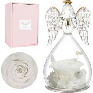 Eternal Rose Gift For Women,Eternal Flower Gift Birthday Woman Wedding,Eternal Rose Guardian Angel Figurine Gift Mum Granny Belle M&egrave;re Christmas Valentine's Day Mother's Day.[S131] - Neuf