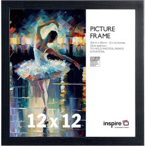 Cmwx-Inspire By Hampton Cadre Photo Carré Noir 30 X 30 Cm Avec Façade En Acrylique Et Dos En Mdf Design Rabattable Support Mural Effet Bois Pour Un Affichage Facile Des Photos Et Une Décoration D'int - Neuf