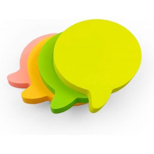 Evergreen Goods Ltd Lot De 4 Notes Autocollantes | Couleurs Pastel Ou Vives - Choisissez Parmi Les Formes: Carr&eacute;, Rectangle, Coeur, Bulle | Lot De 4 Blocs (100 Feuilles Chacun - 400 Feuilles Au Total - Neuf