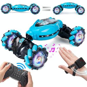 Voiture Télécommandée Stunt Rouge 4WD Télécommande 2.4G 50m Double Face Bleu YONIS - Neuf