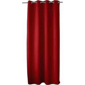 Eryi-Rideau Occultant Avec ?illets Argentés, Rouge, 140x240cm, 100% Polyester, Tissu Certifié Oeko-Tex, Collection Réglisse - Neuf