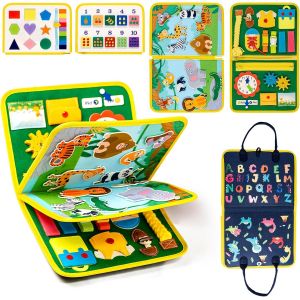 MDY-Busy Board Jeux Montessori Jouet Enfant 2 3 4 Ans Jouet d'Activité et de Développement Cadeau Fille Garçon 2 3 4 Ans Jeu Educatif Apprendre Motricité Fine et Compétences de Vie - Neuf