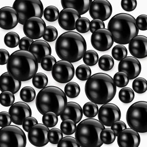 Teppc-150 Pcs Perle Flottante Pour Vase, Perle D'eau Pour Vase, Faux Perle Brillante, Sans Trou Perle Flottante, Pour Carnaval, Fabrication De Bijoux Diy, Colliers, Bracelets, 8/14/20mm (Noir) - Neuf