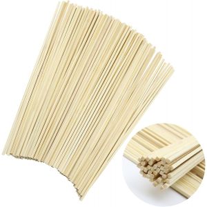 Subzonal-100 Pièces Bâtons De Bambou 30cm X 4mm X 4mm Baton Barbe A Papa Baguette Bois Naturel Bâtonnets En Bois Carré Pour Bricolage Décorations Bâtons De Travaux Manuels Machine A Barbe A Papa - Neuf