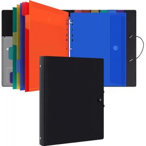 Tianyi-Classeur Avec Pochettes Perforées Pour Documents Format A4 - Pochette Plastique, Trieur Document Pochette Plastique A4 Avec Rabat - Maison/Bureau (Noir) - Neuf