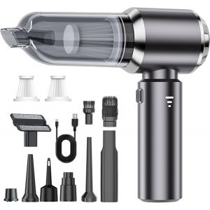 Aspirateur À Main Sans Fil 4En1,22000Pa,3 Vitesses,Moteur Sans Balais Souffleur De Poussière,Vaporisateur Comprimé,Portable Mini Aspirateur Pour Voiture,Cuisine,Canapé,Bureau,Poils D'Animaux - Neuf