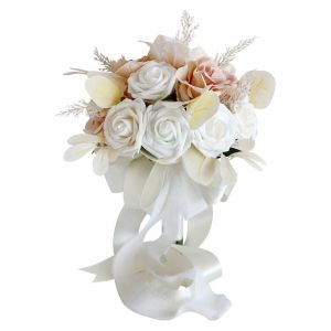 Artificiel, Blanc, Bouquet De Roses Photo, Des Accessoires, Bouquet De La Mariée Pour Mariage, Fête, Bal - Neuf