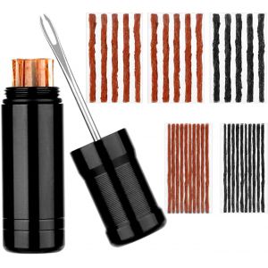 Letnerny-Kit De R&eacute;paration Tubeless 1pc Outil De R&eacute;paration De V&eacute;lo Foret &Agrave; Fourche + 35 Bandes Outil De R&eacute;paration Tubeless Pour R&eacute;parer Les Pneus De V&eacute;lo Et De Vtt Kit De R&eacute;paration De Pneu De V&eacute;lo - Neuf