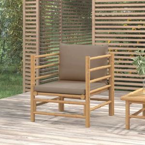 Prolenta Premium - Canap&eacute; De Jardin Avec Coussins Taupe Bambou - Neuf