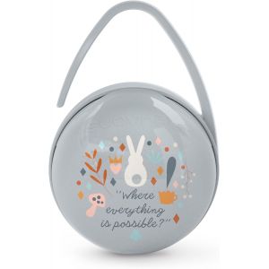 Bo&icirc;te &Agrave; T&eacute;tine Duo Avec Capacit&eacute; Pour 2 Sucettes. Pochette Pour Sucettes,Bo&icirc;te &Agrave; Sucette Avec Anse Flexible,&Eacute;tui Sucette,Pour B&eacute;b&eacute;s +0 Mois,Wonderland Bleu - Neuf