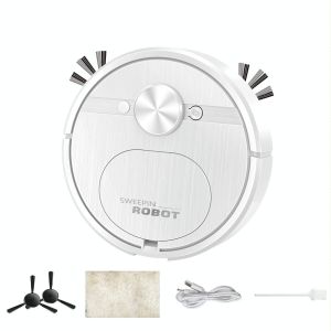 Robot Aspirateur Intelligent Rechargeable 3 En 1 Pour Sols Noir Puissant Et Compact Blanc YONIS - Neuf