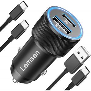 Thef-Chargeur Allume Cigare Usb Rapide, 60w Chargeur Voiture Usb C Pd&qc Adaptateur Prise Allume Cigare Usb C Rapide Chargeur Telephone Voiture Avec Câble Pour Samsung Galaxy S23 S22 S21,Iphone 15 Pr - Neuf