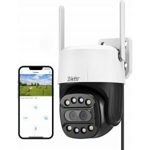 Caméra De Surveillance Intérieure 4G Lte Avec Carte Sim,Caméra Ptz Ip Extérieure,Détection De Mouvement/Personnes,Suivi Automatique,Vision Nocturne Couleur,Audio Bidirectionnel,Camhi Pro - Neuf