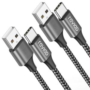 TRAHOO-C&acirc;ble USB C [3M, Lot de 2], C&acirc;ble USB C Charge Rapide Nylon Tress&eacute; C&acirc;ble Type C 3A Chargeur pour iPhone 17 16 15, Samsung Galaxy S24 S23 S22 S21 S20 S10 S9 S8 A51, Huawei P40 P30, Redmi Note 1 - Neuf