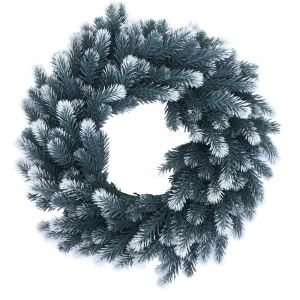 Couronne artificielle HWC-O98, couronne de porte, couronne de table, d&eacute;coration artificielle &Oslash; 45 cmsapin avec neige - Neuf