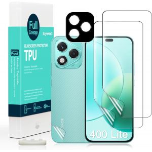 JGD-pour Honor 400 Lite 5G 6,7"" 2 Pi&egrave;ce TPU Protection,film souple flexible,avec 1 Pi&egrave;ce Protection Cam&eacute;ra,1 Pi&egrave;ce Film Arri&egrave;re,facile installer - Neuf