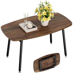 SUBZONAL-Table Basse,Table Pliante de Exterieur et Interieur,80 x 40 x 45 cm,Tables Basse Pliante pour Jardin,Camping,Pique,Salon,Marron - Neuf