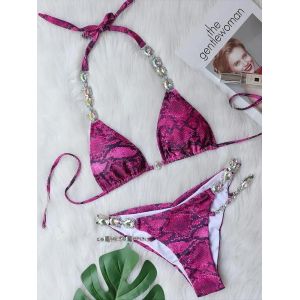Maillot De Bain Deux Pièces Pour Femme, Bikini Dos Nu, Brillant, Orné De Diamants, Style Brésilien, Vêtements De Plage - Neuf