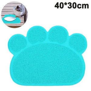 Tapis De Litière Et D'alimentation En Pvc En Forme De Patte Pour Animaux De Compagnie ¿ Antidérapant, Facile À Nettoyer, 40 X 30 Cm, Disponible En Rouge, Vert Et Bleu Pour Chiens, Chats Et Petits Animaux - Neuf