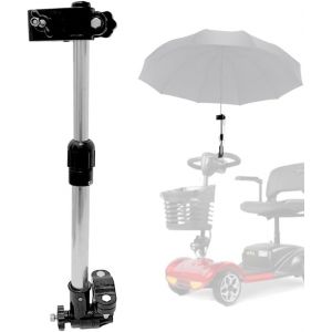 Support De Parapluie De V&eacute;lo, R&eacute;sistant &Agrave; L'eau, En Acier Inoxydable Et Abs, Accessoire De Guidon R&eacute;glable Pour Fauteuil Roulant, Poussette, Chaise B&eacute;b&eacute;, Scooter - Neuf