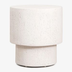 Table de chevet ronde &Oslash;45 cm en ciment Selara - Neuf