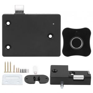HJLIAN Serrure a empreinte digitale intelligente en alliage d'aluminium, petite serrure electrique pour armoire, tiroir, forme de fleur, noire - Neuf