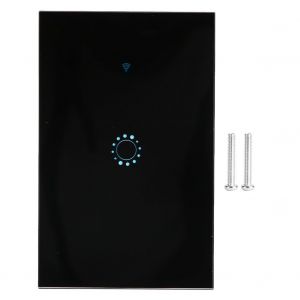 Panneau de commutation tactile sans fil Wi-Fi intelligent 1 gang, commutateur standard americain, telecommande par application (noir) - Neuf