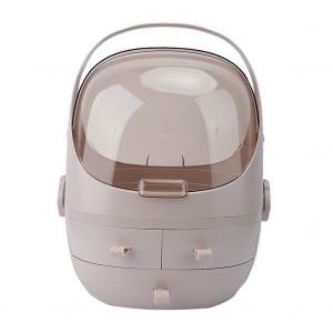 Organiseur de bureau pour cosmetiques, boite de rangement etanche pour maquillage (rose) - Neuf