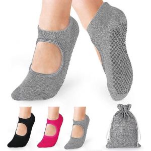 3 Paires Acsergery Cadeau Chaussettes De Yoga Pour Femmes Antidérapantes Idéales Pour Le Yoga,Le Pilates - Neuf