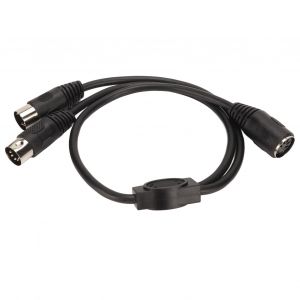 Cable DIN femelle 5 broches vers 2 DIN males 5 broches, adaptateur repartiteur en Y DIN 5 broches flexible a 5 conducteurs, cable de connexion audio pour studios - Neuf