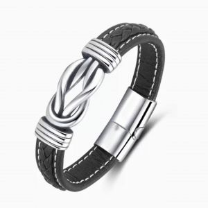 À Mon Fils À Mon Petit-Fils Bracelet,Je T'aime Pour Toujours Bracelet En Cuir Tressé Bracelet Noeud En Cuir Tressé Pour Homme-Pas De Mot-Pas De Carte - Neuf