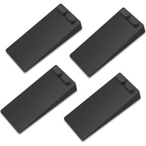 Lot de 4 butées de porte antidérapantes en caoutchouc, hauteur réglable (de 2 mm à 75 mm), noir - Neuf